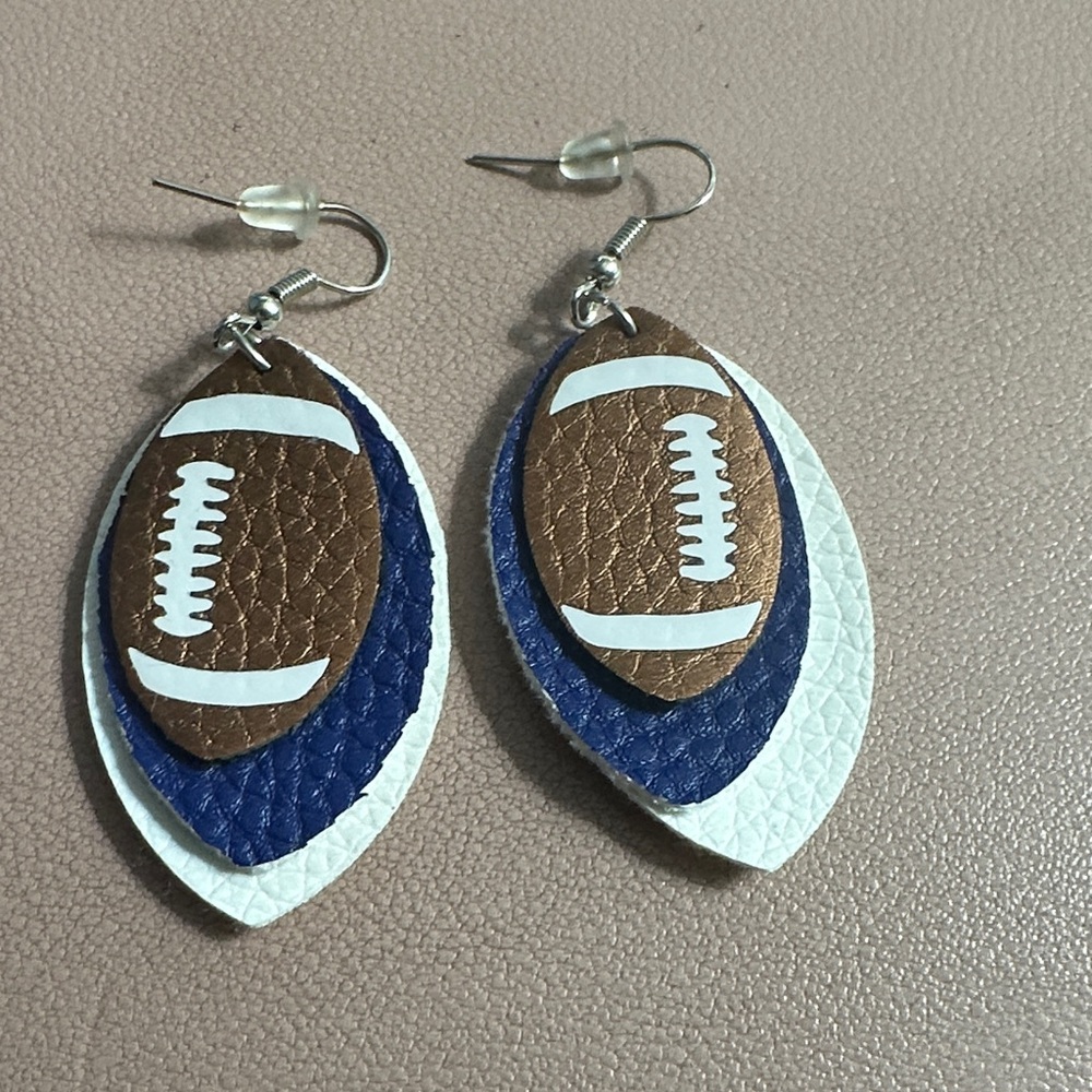 Football Leather Earrings - Picture 5 of 6